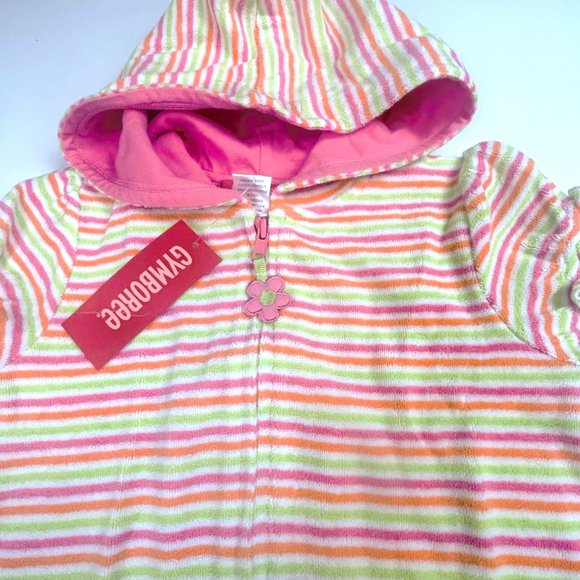 NWT Gymboree Girl Stripe Hooded Terry Cover-Up Sze 5 - Picture 2 of 3